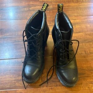 Black AirWair Dr. Martens, Women’s Platform/Wedge Boot.